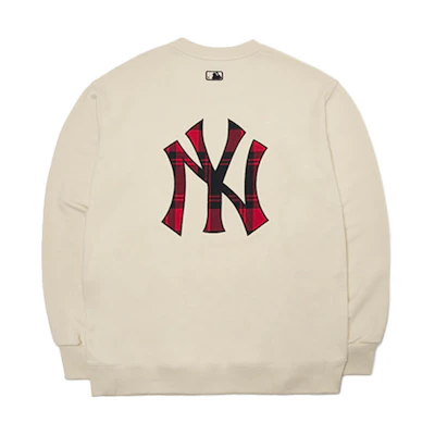 MLB New York Yankees Logo Crewneck Sweatshirt Unisex Cream Color 3AMTC0114-50CRS