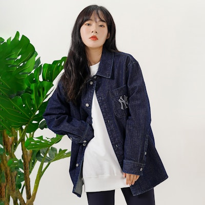 MLB纽约洋基队标志牛仔长袖衬衫 男女同款 深海军蓝色 3ADRU0124-50NYD Purchase MLB纽约洋基队标志牛仔长袖衬衫 男女同款 深海军蓝色 3ADRU0124-50NYD