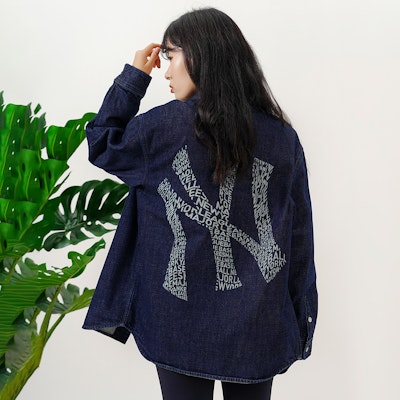 MLB纽约洋基队标志牛仔长袖衬衫 男女同款 深海军蓝色 3ADRU0124-50NYD Details for MLB纽约洋基队标志牛仔长袖衬衫 男女同款 深海军蓝色 3ADRU0124-50NYD