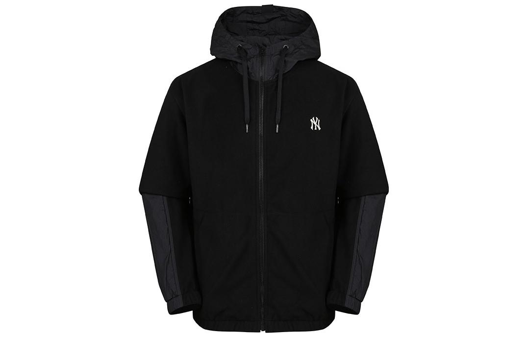 MLB New York Yankees Logo Embroidered Black Unisex Hooded Jacket 31JP03011-50L