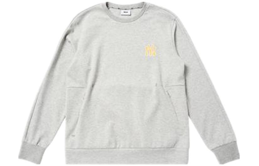 MLB New York Yankees Logo Embroidered Crewneck Sweatshirt Light Grey 3LMTA0621-50MGS