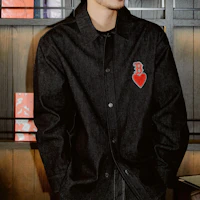 Purchase MLB 紐約洋基隊徽刺繡牛仔長袖襯衫 男女通用 黑色 3ADRH0124-43BKS