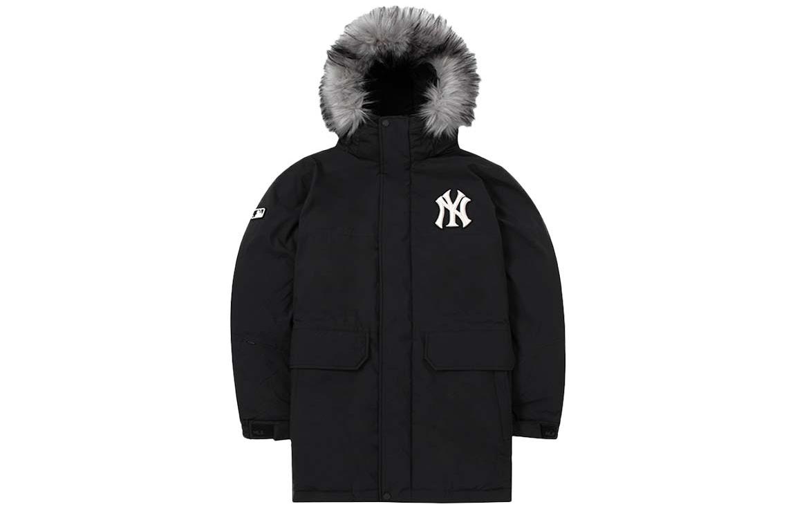 MLB New York Yankees Logo Embroidered Hoodie Puffer Jacket Unisex Black Short款 3ADJB1926-50BKS
