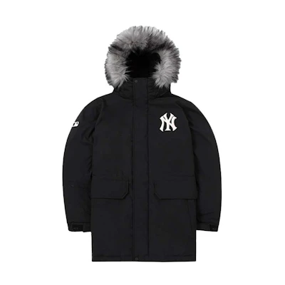 MLB New York Yankees Logo Embroidered Hoodie Puffer Jacket Unisex Black Short款 3ADJB1926-50BKS