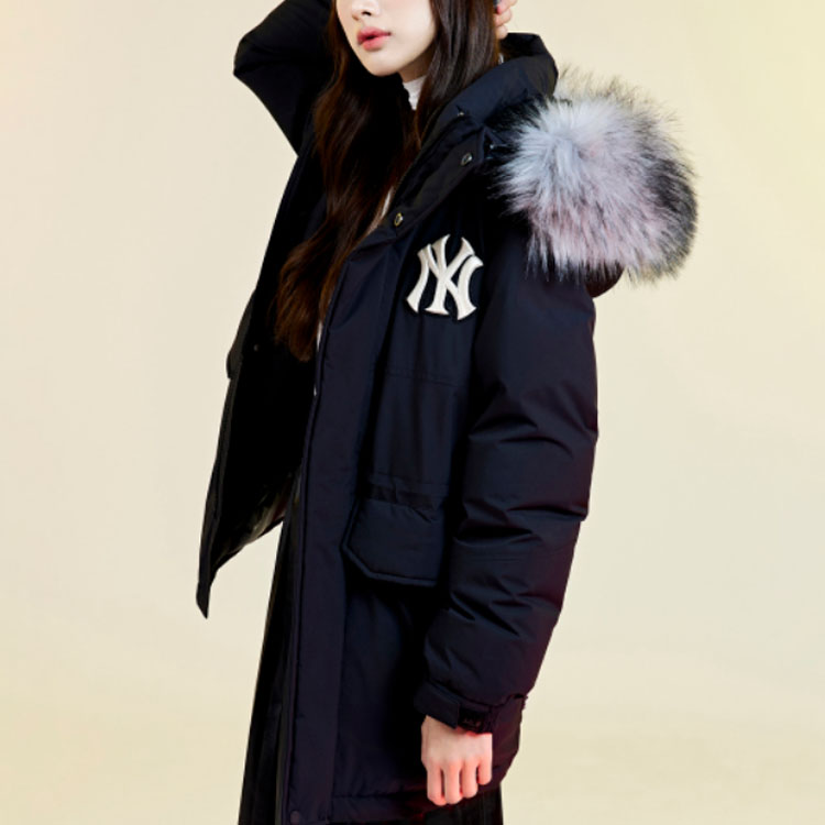MLB New York Yankees Logo Embroidered Hoodie Puffer Jacket Unisex Black Short款 3ADJB1926-50BKS 圖 6