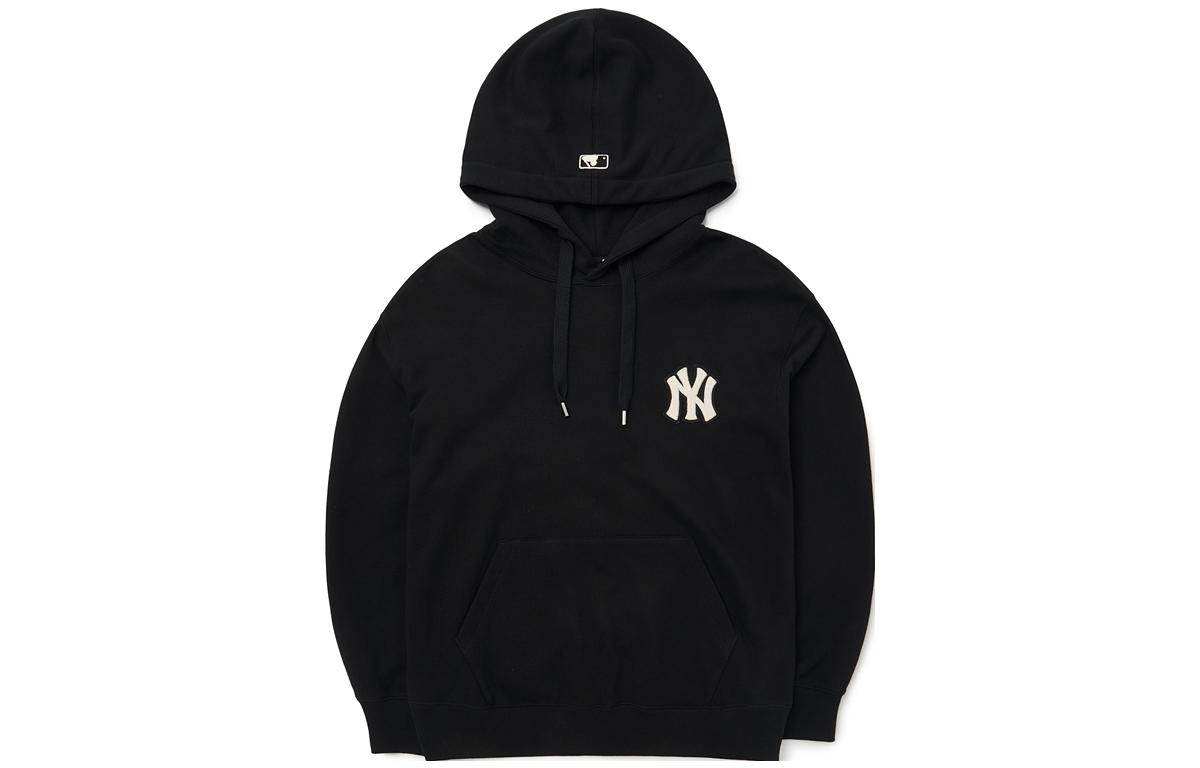 MLB New York Yankees Logo Embroidered Hoodie Unisex Pullover Black 3AHDB0624-50BKS 圖 2