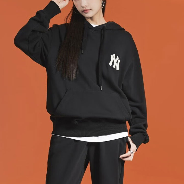 MLB New York Yankees Logo Embroidered Hoodie Unisex Pullover Black 3AHDB0624-50BKS 圖 5