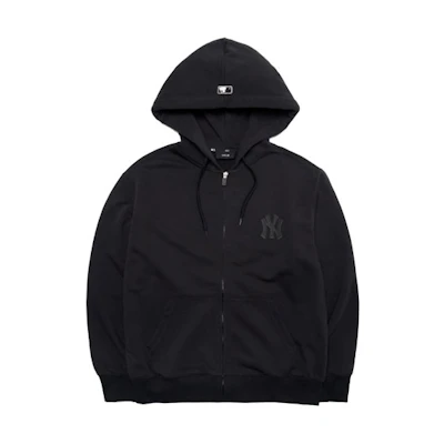 MLB New York Yankees Logo Embroidered Hoodie Zip Jacket Unisex Black 3ATR00114-50BKS