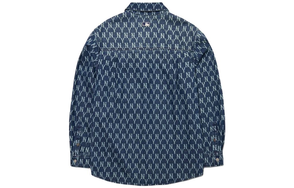 Lookbook MLB New York Yankees Logo Embroidered Vintage Loose Long Sleeve Shirt Blue Unisex 3AWSN3014-50