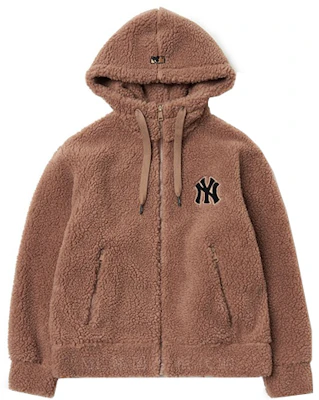 MLB 紐約洋基隊Logo加絨棕色連帽外套 男女冬季穿搭. 3AJPF0516-50BGD Buy MLB 紐約洋基隊Logo加絨棕色連帽外套 男女冬季穿搭. 3AJPF0516-50BGD