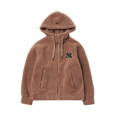 MLB New York Yankees Logo Fleece-Lined Brown Hoodie Jacket Unisex Winter Wear. 3AJPF0516-50BGD