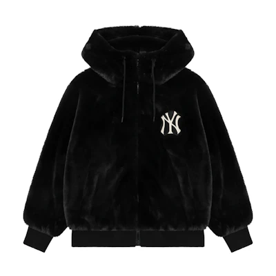 MLB New York Yankees Logo Fleece Windbreaker Jacket Unisex - Black 3AFDB0426-50BKS