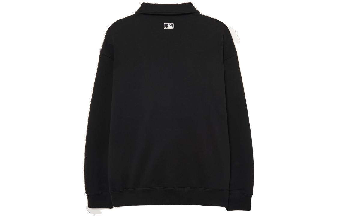 Lookbook MLB New York Yankees Logo Half-Zip Long Sleeve Polo Sweatshirt Unisex Black 3AMTB0534-50BKS