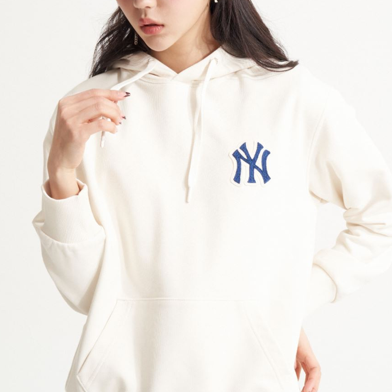 MLB New York Yankees Logo Hoodie Unisex White Pullover Sweater 3AHDM0121-50CRS 圖 4