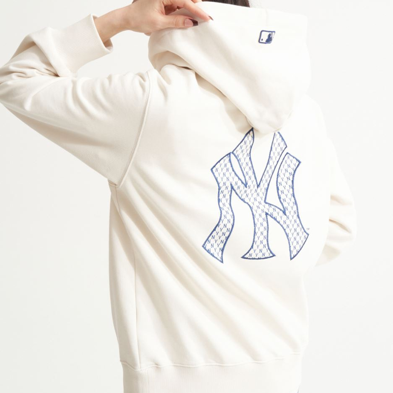 MLB New York Yankees Logo Hoodie Unisex White Pullover Sweater 3AHDM0121-50CRS 圖 5