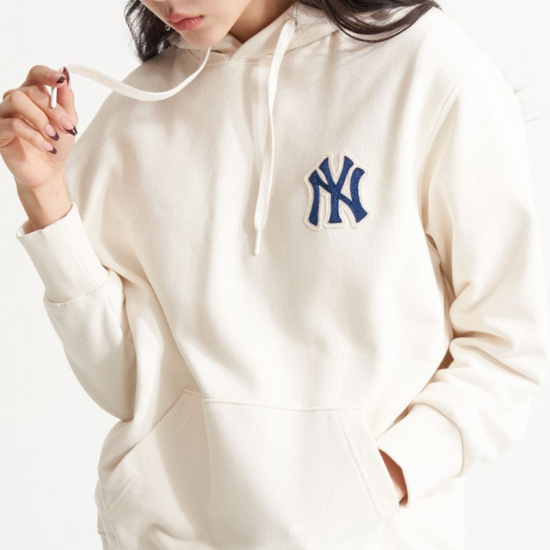 MLB New York Yankees Logo Hoodie Unisex White Pullover Sweater 3AHDM0121-50CRS 圖 6