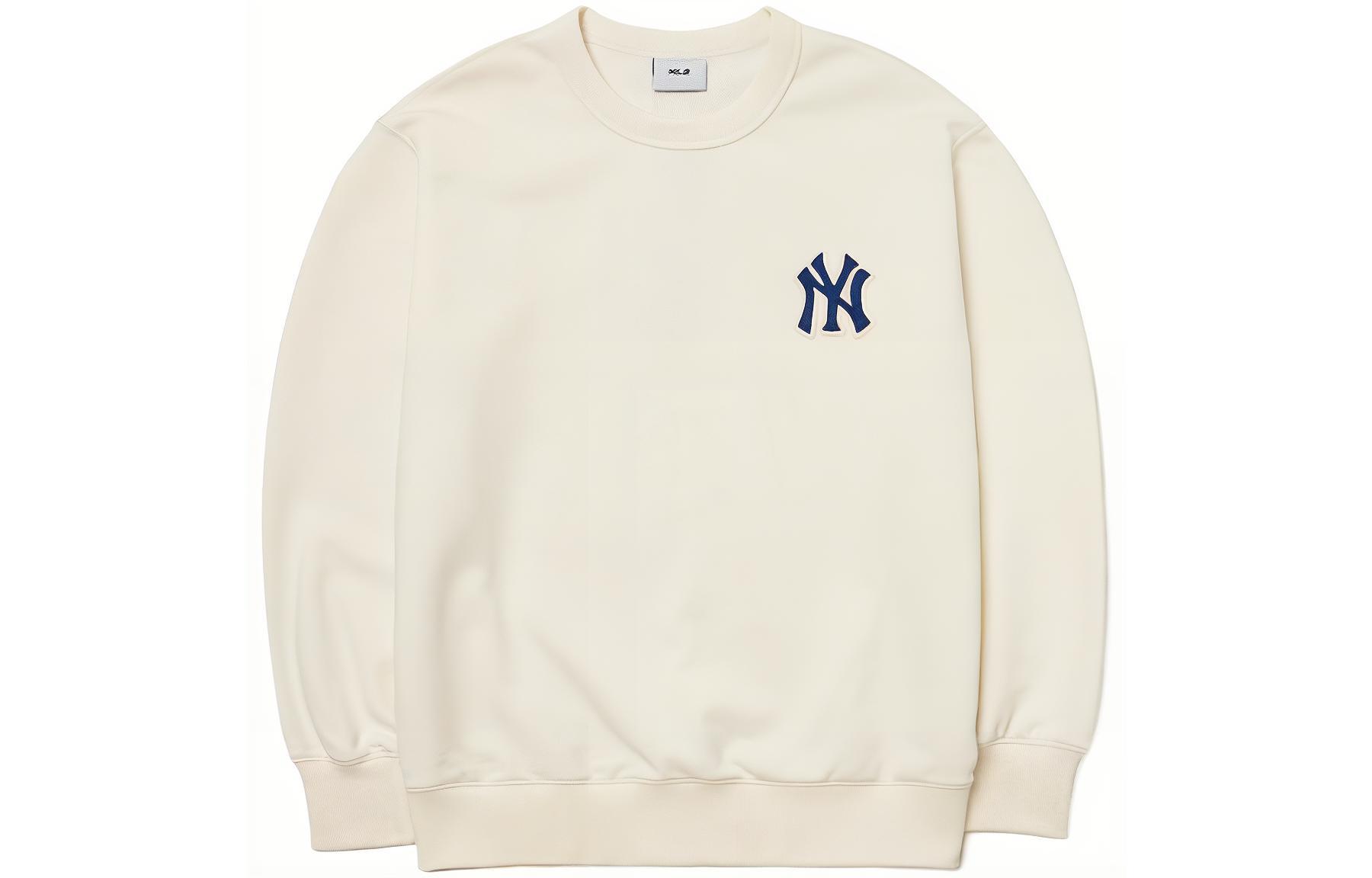 MLB New York Yankees Logo Ivory Crewneck Sweatshirt Unisex - Fall Collection 3AMTM0121-50CRS 圖 3