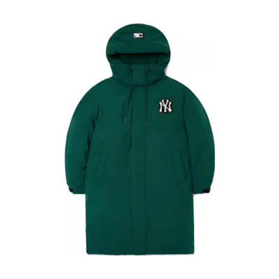 MLB New York Yankees Logo Long Green Hooded Down Jacket Unisex 3ADJB1426-50GND