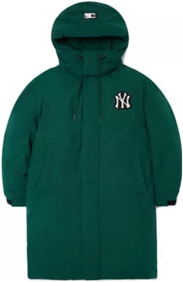 MLB New York Yankees Logo Long Green Hooded Down Jacket Unisex 3ADJB1426-50GND Order MLB New York Yankees Logo Long Green Hooded Down Jacket Unisex 3ADJB1426-50GND