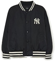 MLB New York Yankees Logo Long Sleeve Baseball Jacket for Men 3LDJV0136-50BKS MLB New York Yankees Logo Long Sleeve Baseball Jacket for Men 3LDJV0136-50BKS