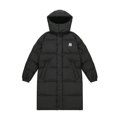 MLB New York Yankees Logo Long Winter Puffer Jacket Unisex Black 3ADJEC816-50BKS