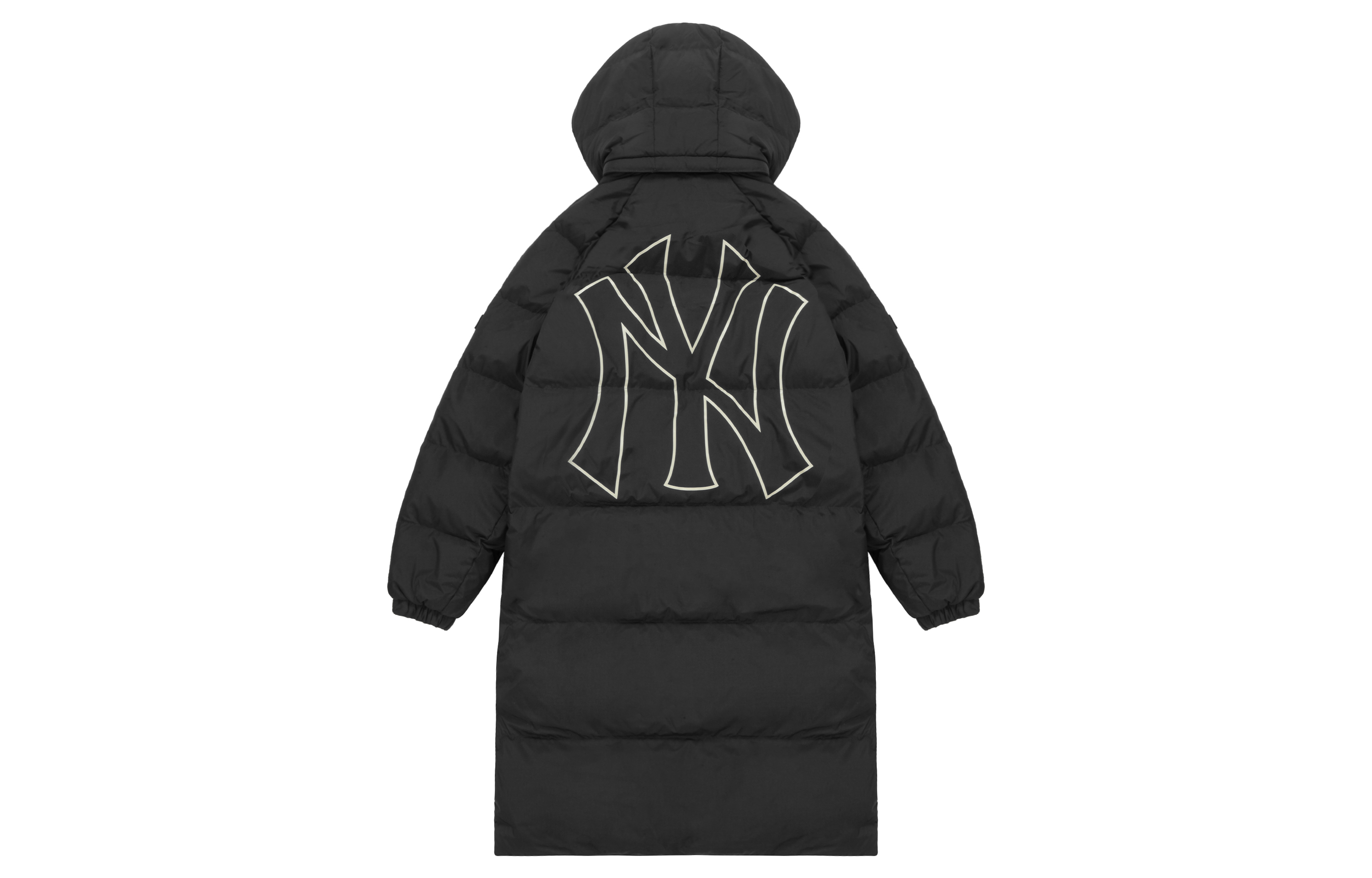 Lookbook MLB纽约洋基队标志男女通用冬季长款羽绒夹克黑色 3ADJEC816-50BKS