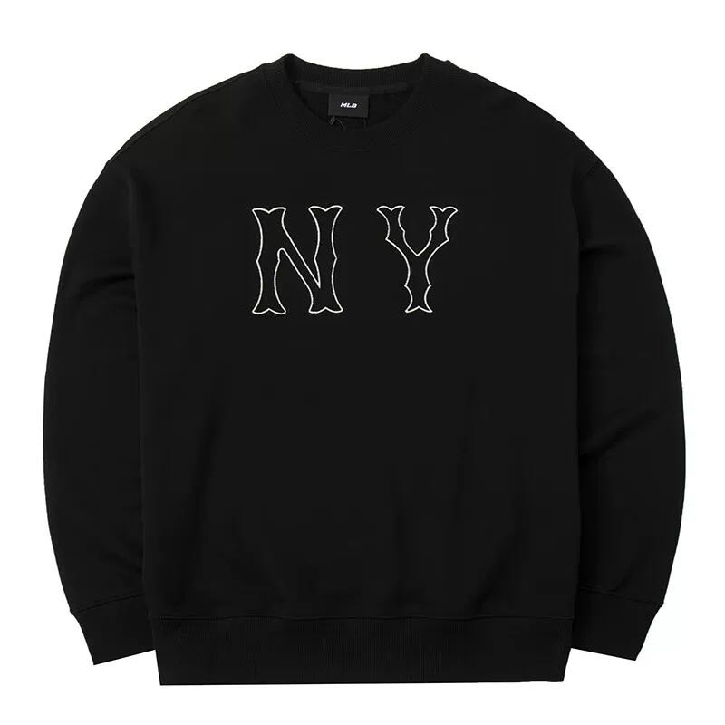 MLB New York Yankees Logo Outdoor Crewneck Sweatshirt Unisex - Black 3AMTB3044-50BKS