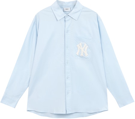 MLB 뉴욕 양키스 로고 오버사이즈 라이트블루 긴팔 셔츠 유니섹스 3AWS03121-50BLL Buy MLB 뉴욕 양키스 로고 오버사이즈 라이트블루 긴팔 셔츠 유니섹스 3AWS03121-50BLL