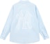 Lookbook MLB 뉴욕 양키스 로고 오버사이즈 라이트블루 긴팔 셔츠 유니섹스 3AWS03121-50BLL