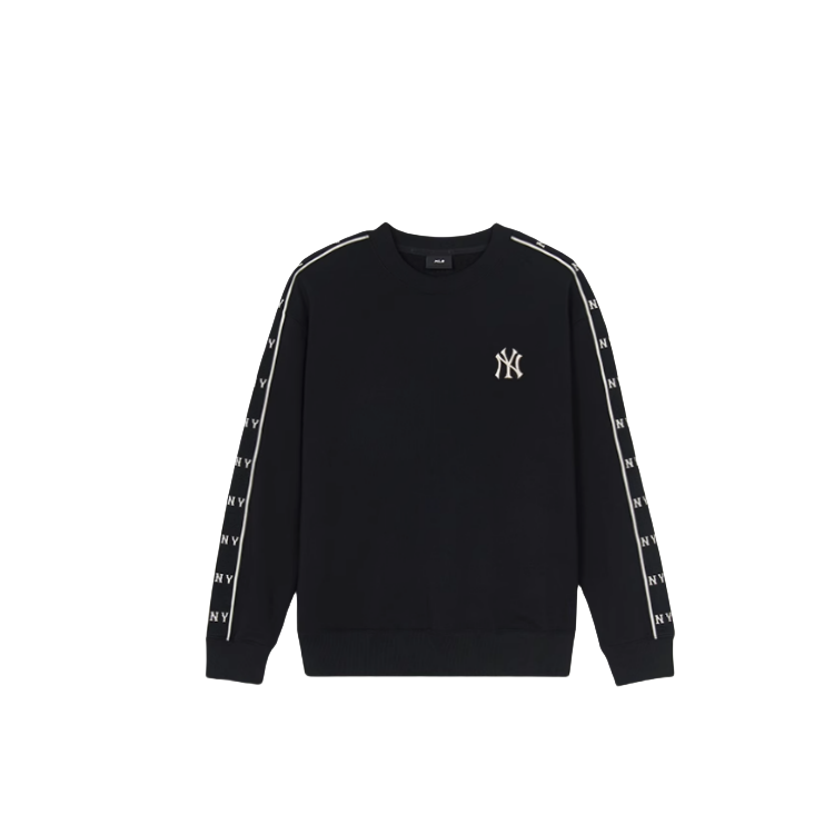 MLB New York Yankees Logo Print Crewneck Pullover Sweatshirt Unisex Black 3AMTM0644-50BKS