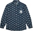 Order MLB New York Yankees Logo Print Denim Jacket Unisex - Deep Navy Blue 3ADRM0734-50NYD