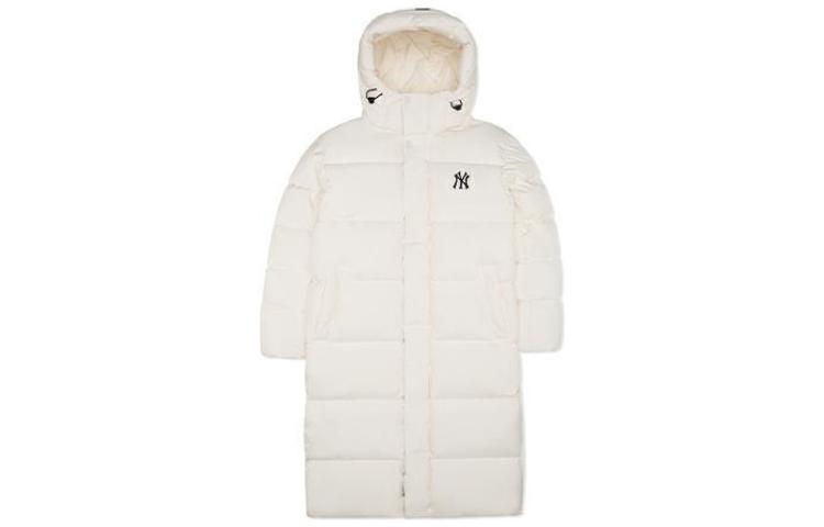 Buy MLB纽约扬基队标志印花连帽羽绒服奶油色男女同款 3ADJEC926-50CRS