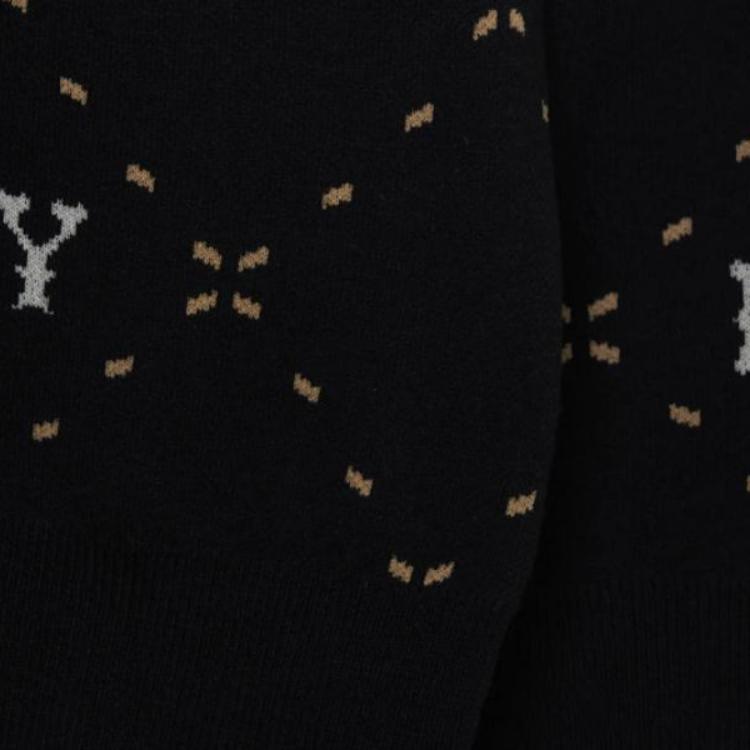 Shop MLB ニューヨークヤンキース ロゴプリント ニットセーター ユニセックス ブラック 3AKCM0431-50BKS