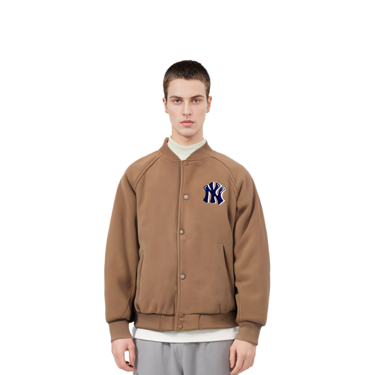 MLB New York Yankees Logo Print Loose Fit Brown Baseball Jacket Unisex. 3AJP16016-50BGD 圖 4