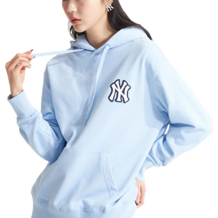 MLB New York Yankees Logo Print Pullover Hoodie Unisex Blue 3AHDM0121-50BLL 圖 6