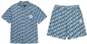 Order MLB New York Yankees Logo Print Shirt and Shorts Set Light Blue. 3LDRM0633-50SBL