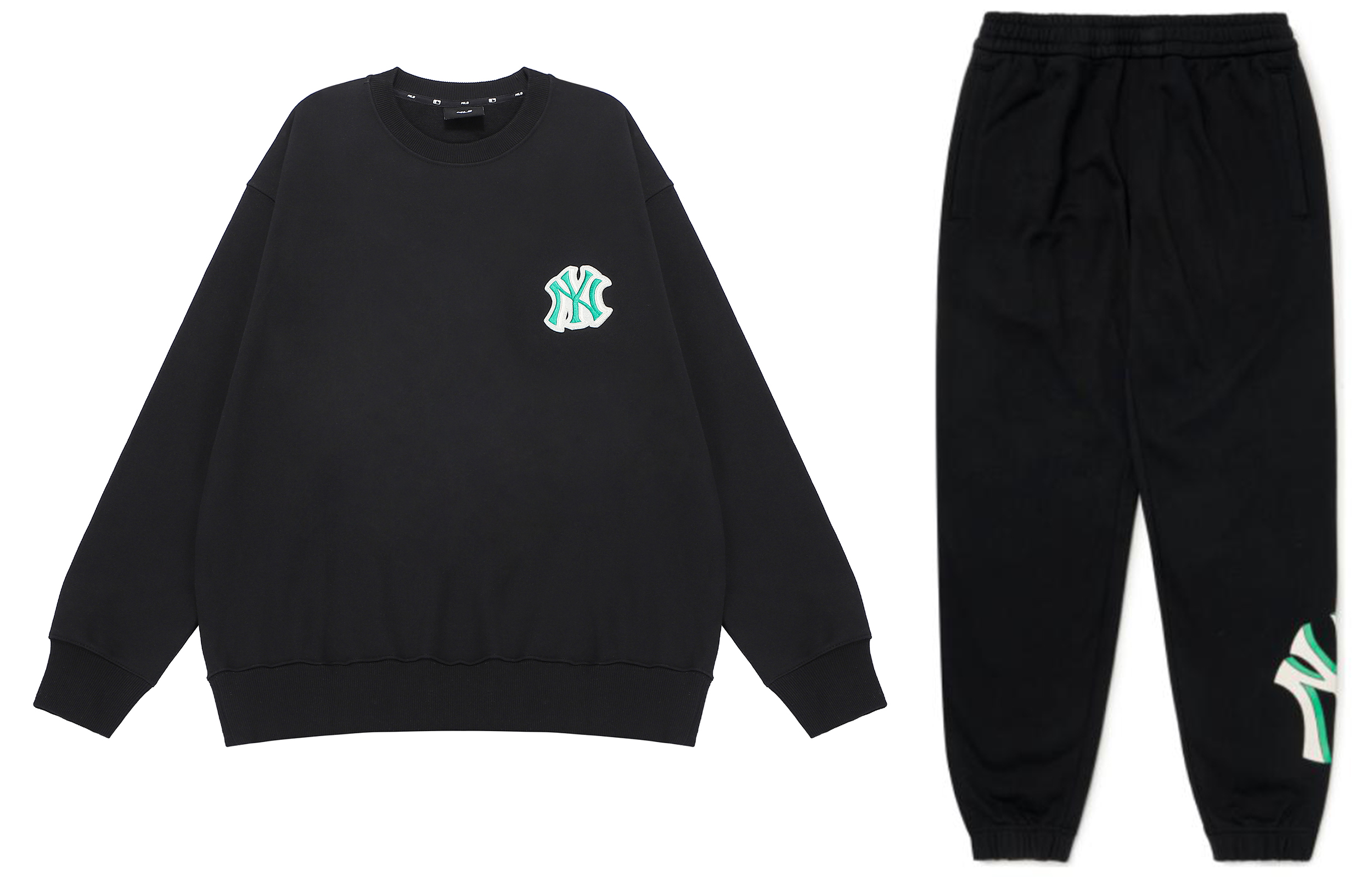 Lookbook MLB ニューヨークヤンキース ロゴプリント スウェット＆ジョガーセット ユニセックス ブラック 3AMTB0224-50BKS3APTB0224-50BKS