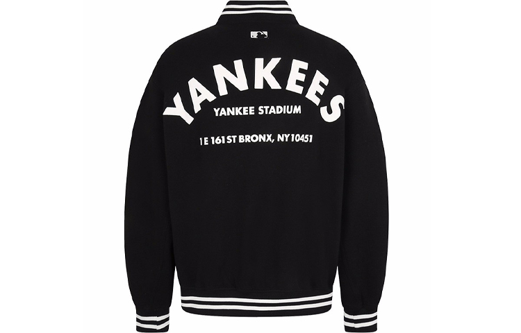 Lookbook MLB 紐約洋基隊標誌印花黑色棒球外套 (男女通用) 31JP04011-50L