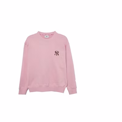 MLB New York Yankees Logo Print Unisex Pullover Crewneck Sweatshirt - Light Pink 3AMTM0234-50PKL
