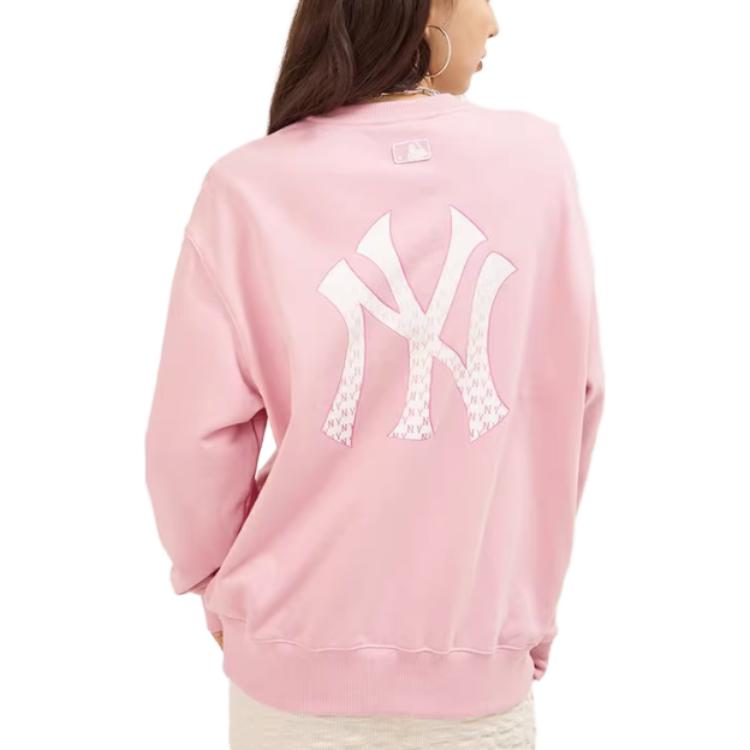 Purchase MLB 紐約洋基隊LOGO印花男女款圓領長袖衛衣-淺粉色 3AMTM0234-50PKL