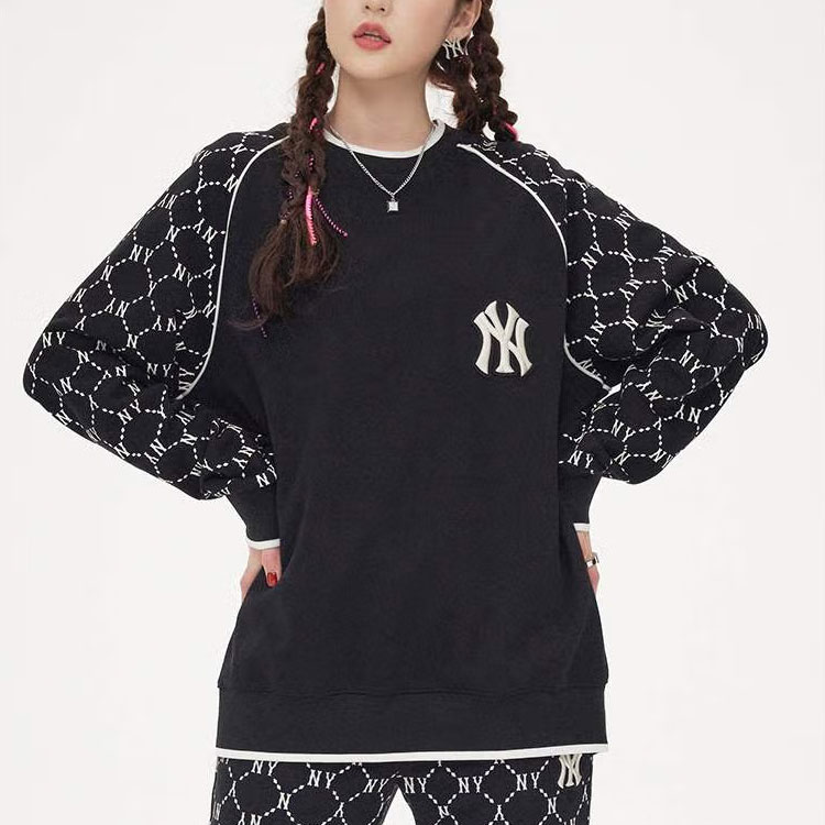 Purchase MLB New York Yankees Logo Crewneck Sweatshirt Unisex Warna Hitam. 3AMTM0814-50BKS