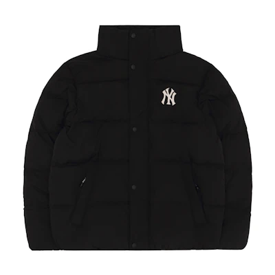 MLB New York Yankees Logo Puffer Jacket Black Unisex Short Casual Warm Coat 3ADJB0526-50BKS