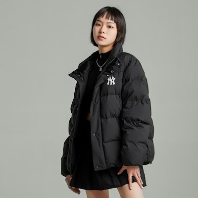 MLB纽约扬基队标黑色男女短款休闲保暖羽绒夹克外套 3ADJB0526-50BKS 2
