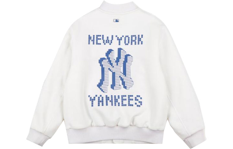 Order MLB 뉴욕 양키스 로고 릴랙스드 집업 재킷 유니섹스 화이트 백투스쿨. 31JPU8111-50I