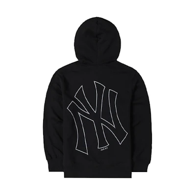 MLB New York Yankees Logo Sherpa Fleece Hoodie Jacket Black 3ATRB0214-50BKS