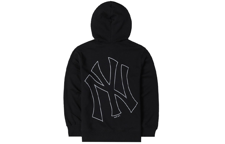 Order MLB New York Yankees Logo Sherpa Fleece Hoodie Jacket Black 3ATRB0214-50BKS