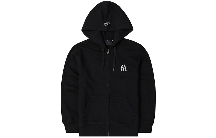 Lookbook MLB New York Yankees Logo Sherpa Fleece Hoodie Jacket Black 3ATRB0214-50BKS
