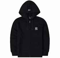 Lookbook MLB New York Yankees Logo Sherpa Fleece Hoodie Jacket Black 3ATRB0214-50BKS