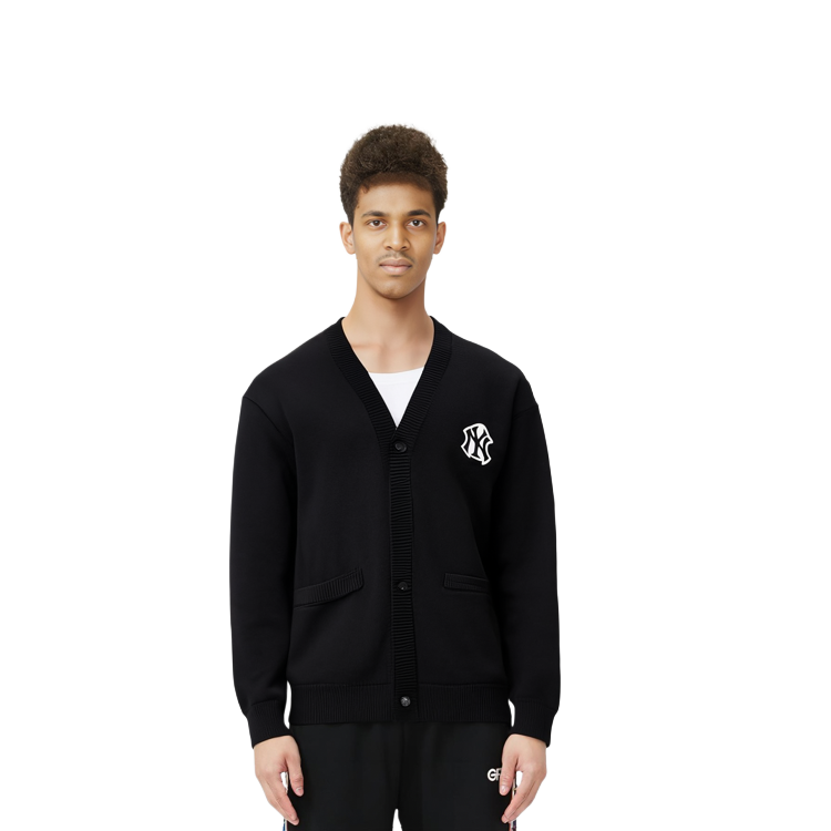 Cheap MLB ニューヨーク・ヤンキース ロゴ Vネック ニット セーター ユニセックス ブラック 3AKCB0131-50BKS