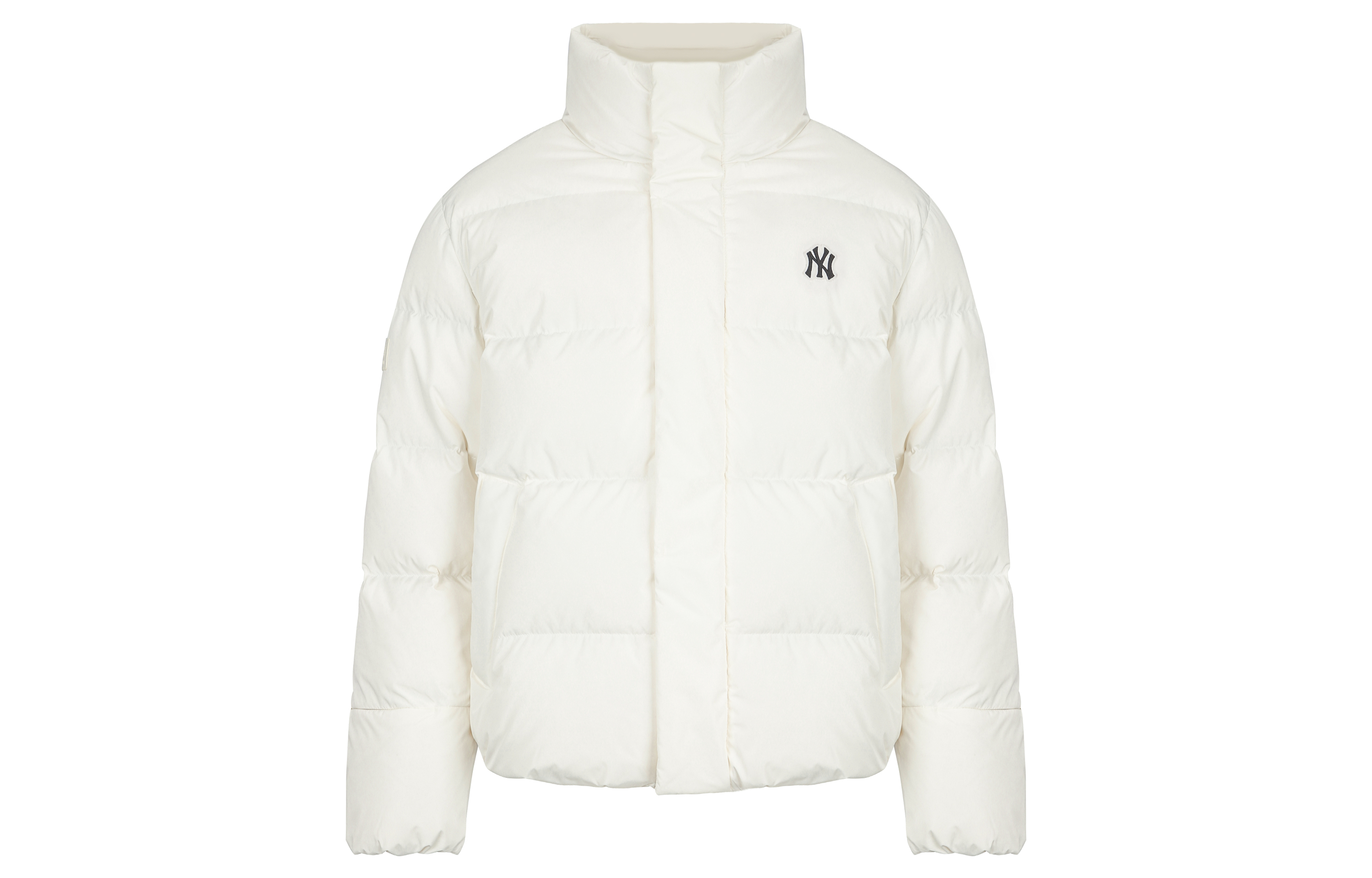 MLB New York Yankees Logo White Puffer Jacket Unisex Hooded Zip Long Sleeve 3ADJB0416-50IVS 圖 2